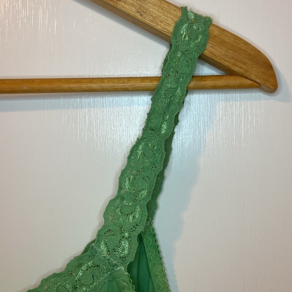 Vintage Hand-dyed Green Lace Trim Camisole Slip Top - Picture 7 of 13
